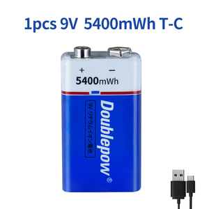 Packs de batteries lithium-ion Doublepow 5400mWh 9V avec port de charge USB Type C pour jouets et bateaux - Product Image 5