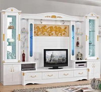 Soporte de TV de muebles de sala de estar simple moderno OEM con gabinete de TV de almacenamiento de luz LED para uso doméstico