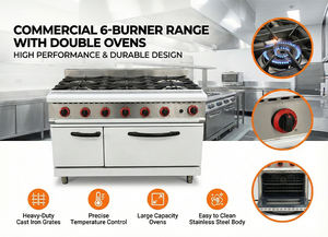 موقد تجاري من رويتاي بـ 6 شعلات، موقد طهي من الفولاذ المقاوم للصدأ مع فرن مدمج - Product Image 6