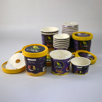 Tasse jetable personnalisée de boîte d'emballage de crème glacée de 2oz 3oz 4oz 5oz pour gelato glacé yaourt sundae bol en papier de crème glacée