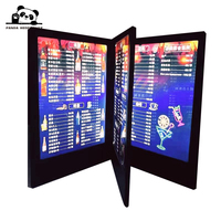 Restaurant occidental personnalisé, contenu modifiable facilement, A4 A5, éclairage LED lumineux, batterie intégrée, chargement Type-C, PU