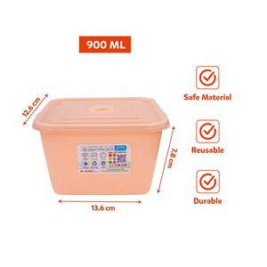 900ml Square PP Plastic Food Storage Container Lid BPA Free Reusable Durable Lightweight Multifunctional Kitchen Storage <b>Bin</b> - Product Image 2