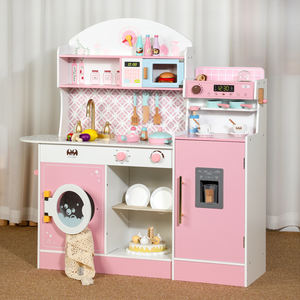 Maison de jeu pour enfants rose ensemble de jouets de <span class=keywords><strong>cuisine</strong></span> Machine à café en bois Simulation et ustensiles de <span class=keywords><strong>cuisine</strong></span> en plastique cadeau d'anniversaire pour les filles - Product Image 1