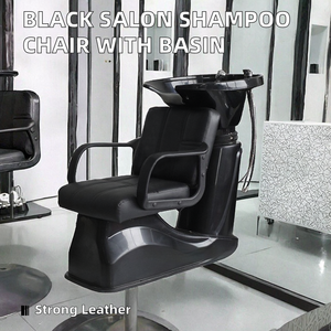 Fauteuil de lavage moderne en céramique et cuir durable pour salon, avec repose-pieds réglable, éponge haute densité et structure métallique - Product Image 2
