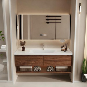 Современный туалетный столик из массива дерева, водостойкий шкаф с двойной раковиной для фермерского дома или школьной раковины, туалетный столик - Product Image 6