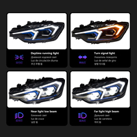 Luces para Auto BMW Serie 3 2012-2019 F30, Faros LED F31, Conjunto de Faros Delanteros de Doble Gancho con Luces Intermitentes