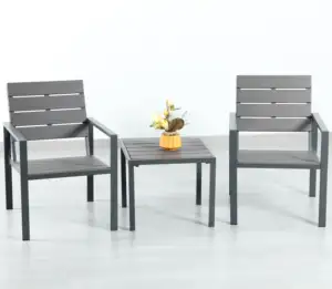 高品质户外庭院花园家具户外椅子，带铝框椅子和桌子