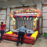 Jeux de basket gonflables géants personnalisés Commercial Connect 4 Four pour enfants et adultes, idéaux pour les fêtes foraines et événements sportifs