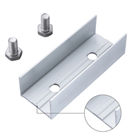 Kit de fixation pour panneaux solaires SECARE en alliage d'aluminium anodisé argenté, avec boulons pour fixer les modules photovoltaïques adjacents, pince centrale pour panneau solaire