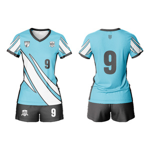 Setelan sepak bola poliester wanita, setelan sepak bola Super pendek motif Digital Logo bordir klub dewasa - Product Image 2