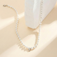 Collier en gros tendance avec pendentif croix dorée, perles faites à la main en acier inoxydable pour femme, accessoires de bijoux