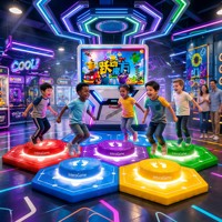 Jeu interactif multi-modes avec cube de saut, LED RGB, détection de pression, jeu d'arcade de réaction au pas pour enfants, aire de jeux intérieure