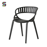 Chaise de salle à manger ronde en plastique PP-S119, design célèbre, pour restaurant, vente en gros