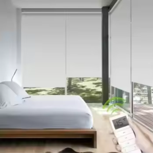 Persianas Eléctricas Inteligentes para el Hogar, <span class=keywords><strong>Tubo</strong></span> de Plástico Blanco de 38 mm, Horizontales, para Ventanas Octogonales, Certificación CE, USB Integrado, Batería de Litio - Product Image 1