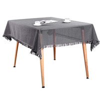 Nappe de jardin moderne en PVC à franges carrées ovales blanches antidérapantes et résistantes aux intempéries pour l'intérieur et l'extérieur.