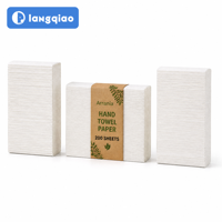 Serviettes en papier interpliées Arrania, fabricant OEM personnalisé, haute absorption, sans peluches, jetables, pour salle de bain