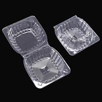 Boîte d'emballage en plastique pour beignets individuels, pour la cuisson de pâtisseries carrées, boîte d'emballage transparente pour hamburgers