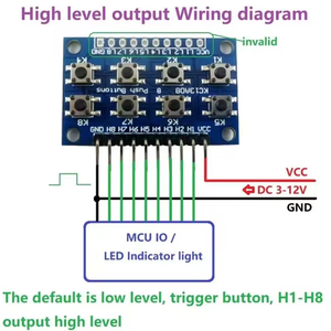 Eletechsup KC13A08, placa de botón disparador de 8 teclas, módulo de teclado para PLC MCU AVR ARM LED Breadboard electrónico DIY - Product Image 3