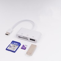 Lecteur de carte USB OTG 3 en 1 Universal Type C OTG TF/SD Card Reader Phone Extension Headers Mic USB C OTG Adapter