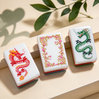 Jeu de Mahjong américain Coastal Ocean, tuiles en acrylique massif, surface lisse, motifs artistiques, jeu de table, divertissement familial