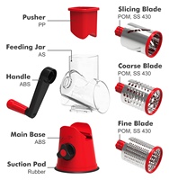 3 In 1 Handmatige Keuken Accessoire Ronde Groente Rasp Mandoline Machine Pp Wortel Groente Chopper Rasp