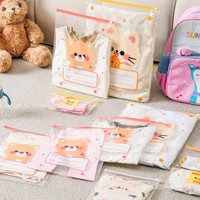 Sac à fermeture éclair en plastique personnalisé, transparent, pour vêtements d'enfants, sac à fermeture éclair en plastique EVA refermable, emballage pour vêtements