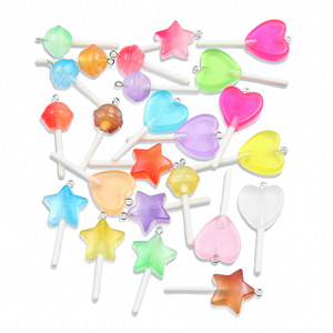 Hecho a mano 3D Glitter Lollipop Explosion DIY Color Stick Resina Colgante Accesorios Estrella <span class=keywords><strong>de</strong></span> cinco puntas para el amor para Navidad - Product Image 5
