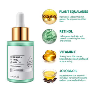 Logotipo personalizado orgánico Squalane Jojoba aceite para el cuidado de la piel brillo reparación hidratante antienvejecimiento Facial brillo vitamina E aceite para la cara - Product Image 4