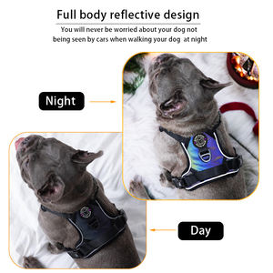 เสื้อกั๊กสายรัดสุนัขพร้อมที่จับสำหรับใช้ตอนกลางคืนสามารถปรับได้เองกลางแจ้งผ้าสะท้อนแสงแบบไม่ดึงมีแสงเรืองแสงได้อย่างปลอดภัย - Product Image 5