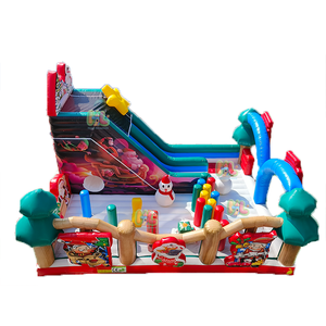 Trượt nước Inflatable chủ đề Giáng sinh thân thiện với môi PVC Tùy biến màu sắc & logo thương mại sử dụng ngoài trời - Product Image 6