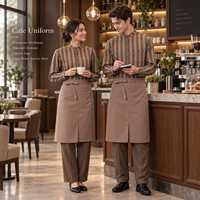 Chemise d'uniforme de serveur respirante Yilong pour homme, à épaules tombantes, manches longues, légère, pour restaurant et bar
