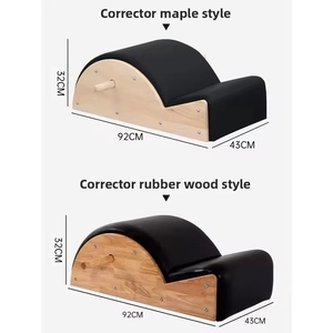Baril correcteur <span class=keywords><strong>de</strong></span> colonne vertébrale en bois massif professionnel pour Pilates - Revêtement en microfibre et rembourrage en éponge haute densité pour le fitness du tronc - Product Image 3