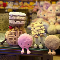 Jelly Catt Macarons de dessert français, série alimentaire rose, vert, marron, jouet en peluche doux, sirop d'érable délicieux pour le thé de l'après-midi