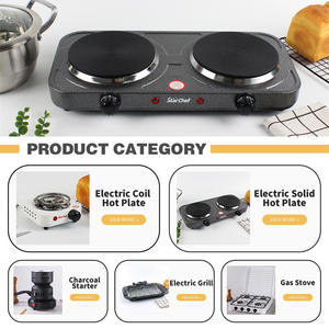 Vente en gros <span class=keywords><strong>Plaque</strong></span> <span class=keywords><strong>de</strong></span> <span class=keywords><strong>cuisson</strong></span> électrique multifonctionnelle haute performance 2000W en fonte à 2 brûleurs avec voyant lumineux - Product Image 4