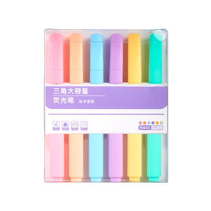 Marcador Resaltador Prominente, Color Macaron, Punta Triangular de Una Sola Cabeza, Multicolor, Punta Suave, para Planificación - Product Image 5