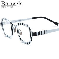 Gafas Borregls con Montura de Titanio Colorida para Hombre, Diseño Cuadrado de Marca 2025, Lentes Ópticas de Alta Calidad para Mujer, Modelo 185901