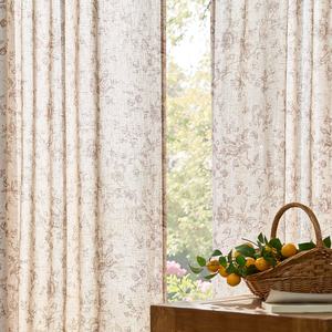 Tende Stampate Artigianali JINCHAN Amélie, Drappeggi Floreali in Polilino Sostenibile, Trattamento Professionale Personalizzabile per Finestre - Product Image 4