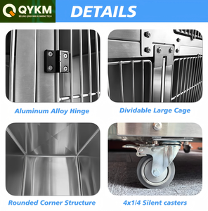 Jaula Extra Grande de Acero Inoxidable para <span class=keywords><strong>Perros</strong></span> Grandes, Estructura Extra Resistente con Ruedas para Transporte, Entrenamiento <span class=keywords><strong>y</strong></span> <span class=keywords><strong>Guardería</strong></span> - Product Image 1