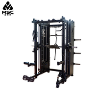 Rack de musculation multifonction avec machine Smith et montants pour salle de sport à domicile, club de fitness commercial et centre d'entraînement