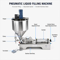 Machine de remplissage pneumatique de pâtes avec agitation chauffante pour miel, sauce, ketchup, shampoing, crème, huile