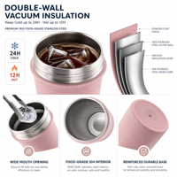 Bouteille shaker en acier inoxydable 304 de 24 oz, gobelet mélangeur de protéines sans BPA avec boule de mélange, couvercle anti-fuite