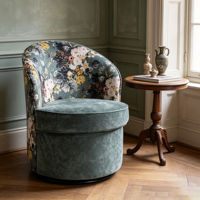 Fauteuil d'appoint pivotant moderne CARLFORD, fauteuil barillet rond en tissu Sherpa pour salon, chambre à coucher, appartement, salle à manger