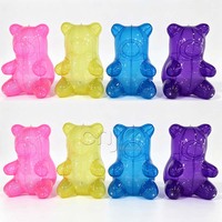 Grande sculpture d'ours en PVC gonflable transparente personnalisée pour installation artistique commerciale et décoration d'événements
