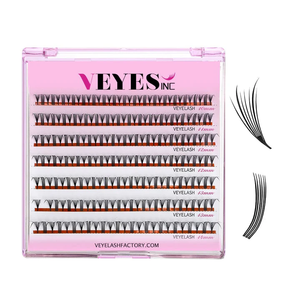 VEYELASH 7D Spike ventilateurs de volume préfabriqués 0.04MM Ultra-léger fait à la main certifié techniciens professionnels mat - Product Image 5