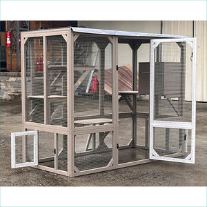 Toptan büyük uzay evcil hayvan kafesi ahşap açık su geçirmez kedi Villa ev kedi ağacı kulesi kedi oyun alanı ile kafes - Product Image 4