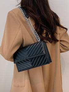 Sac pour femme 2025 Nouveau motif matelassé Sac bandoulière chaîne sous le bras Sac carré tendance Design de fermeture à clé - Product Image 3