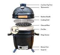 Barbecue Kamado en céramique AUPLEX Mini 15 pouces, portable, pour table, pour la cuisson en intérieur, en extérieur, à la maison, en camping, pour les fêtes