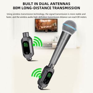 محول ميكروفون لاسلكي TNH UM- U1 UHF جهاز إرسال واستقبال XLR لمحول إرسال مستقبل الميكروفون الديناميكي - Product Image 4