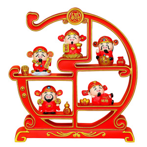 รูปปั้นเรซิ่นเทพเจ้าแห่งโชคลาภ ขนาด 7 นิ้ว สไตล์การ์ตูนแบบดั้งเดิม ของตกแต่งบ้านสำหรับห้องนั่งเล่น เหมาะเป็นของขวัญ - Product Image 5