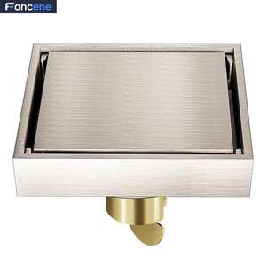 Saluran air lantai baja tahan karat ramah lingkungan kotak 4 inci Modern dengan pemasangan mudah untuk saluran kamar mandi Premium - Product Image 3